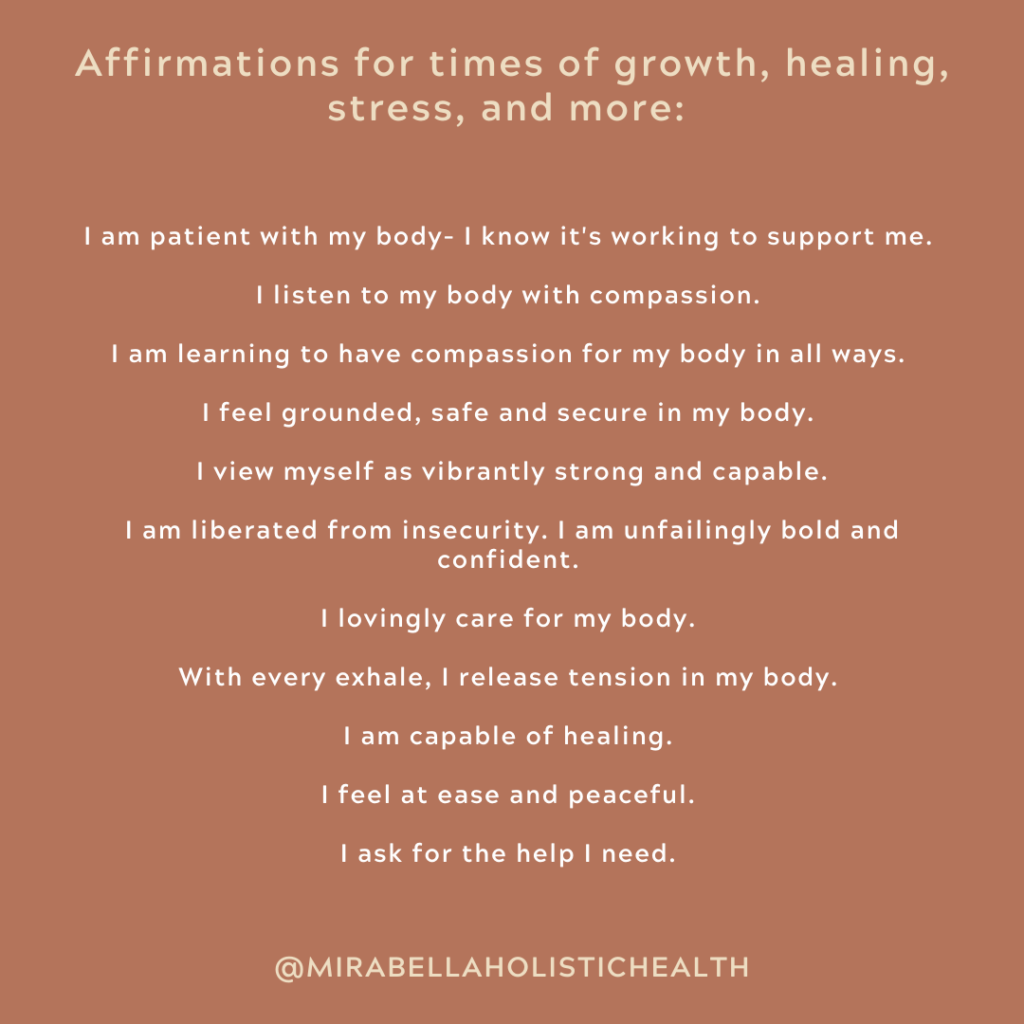 Affirmations for times of growth, healing, stress, and more