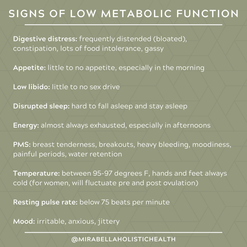 Signs of Low Metabolic Function